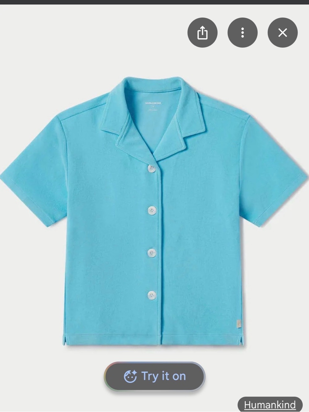 NWT Humankind Terry Camp Shirt M
